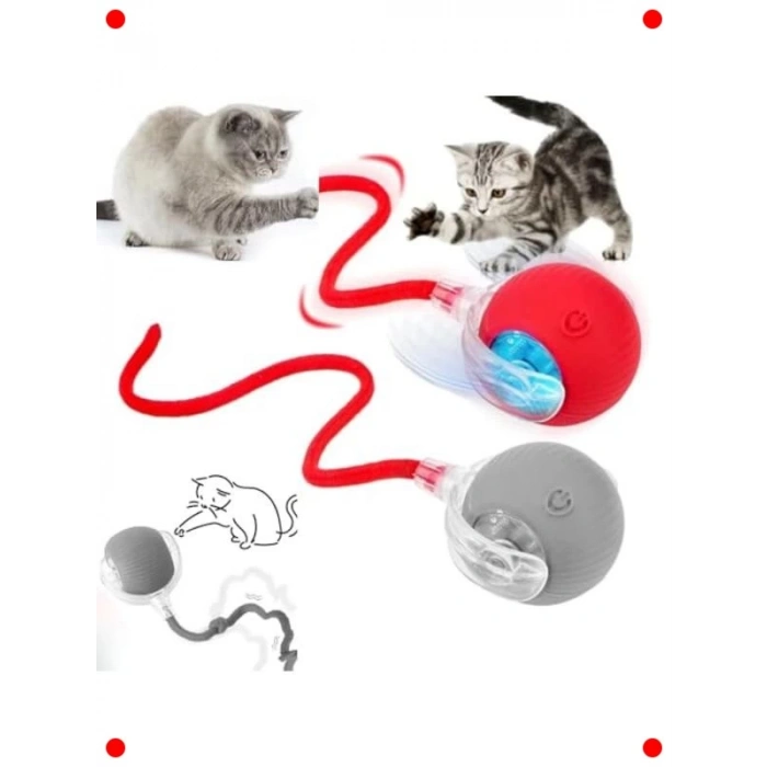 Otomatik Kedi Oyun Topu – LEDli, USB Şarjlı, 3 Modlu