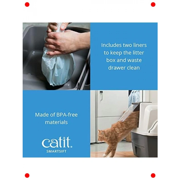 Otomatik Kedi Tuvalet Kabı - Gri/Beyaz