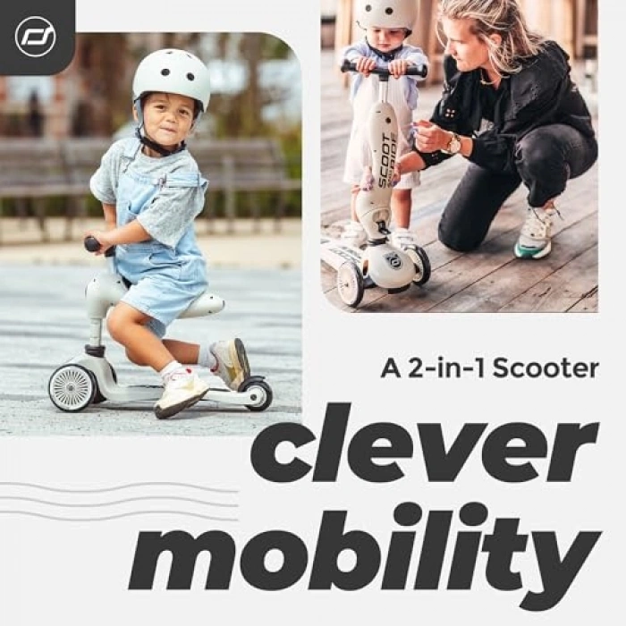 Oturaklı Çocuk Scooter, Açık Gri Renk
