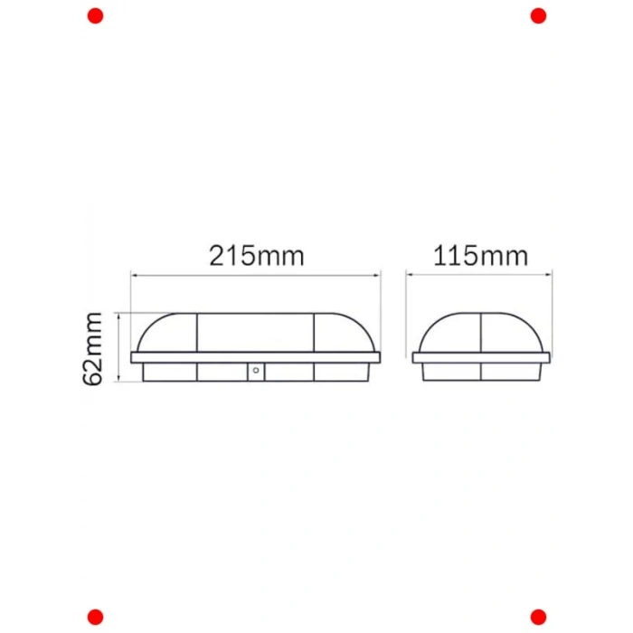 Oval 15W Su Geçirmez LED Tavan/Duvar Lambası