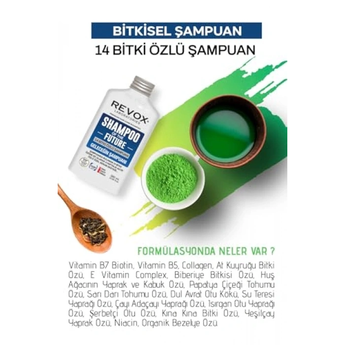 Özel Destek Serumu ile Bitkisel Şampuan Seti, 4 Adet