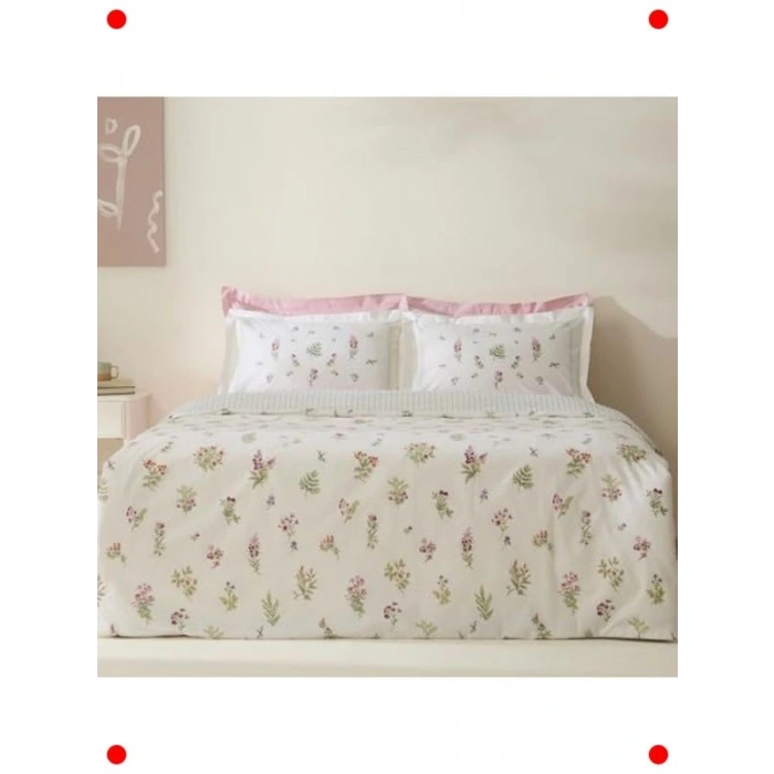 Pamuk Çift Kişilik Pembe Nevresim Takımı