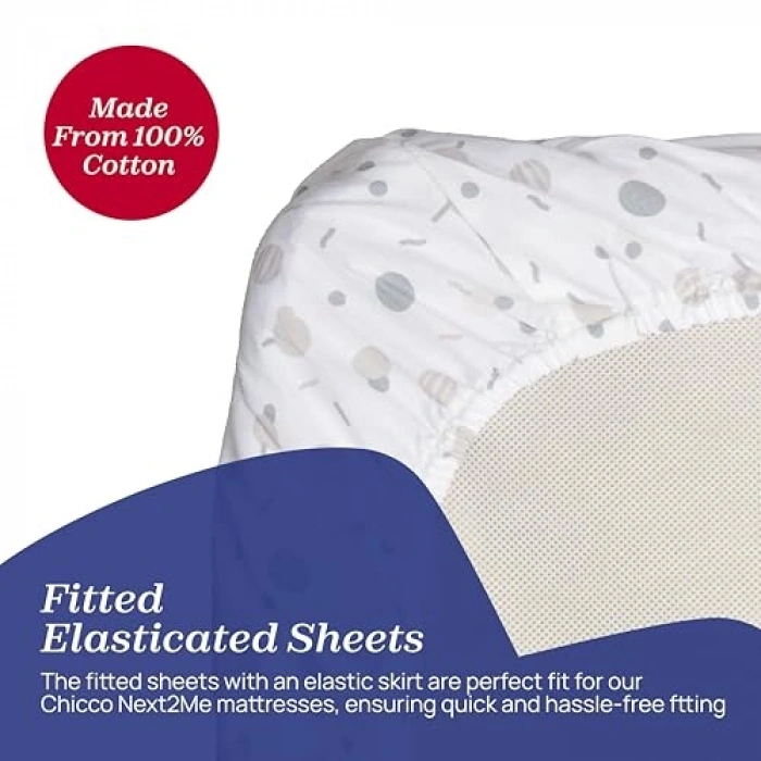 Pamuklu İki Parça Çarşaf Seti, Chicco Confetti Temalı