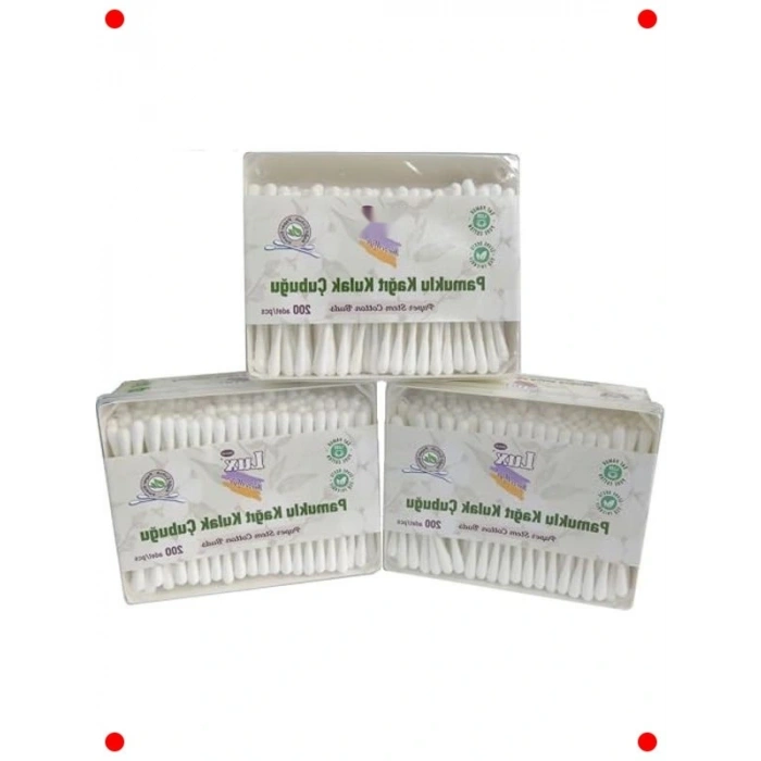 Pamuklu Kulak Çubuğu - 3 Paket (Toplam 600 Adet)