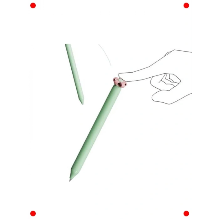 Papatya Desenli Mavi Jel Kalem Seti - 4 Adet