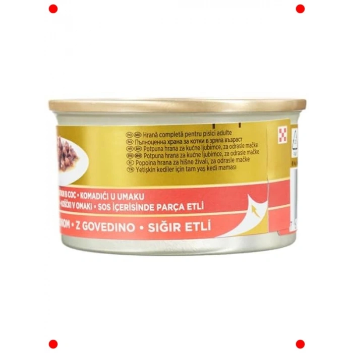 Parça Etli Sığır Etli Yaş Kedi Maması 24x85 gr Çoklu Paket