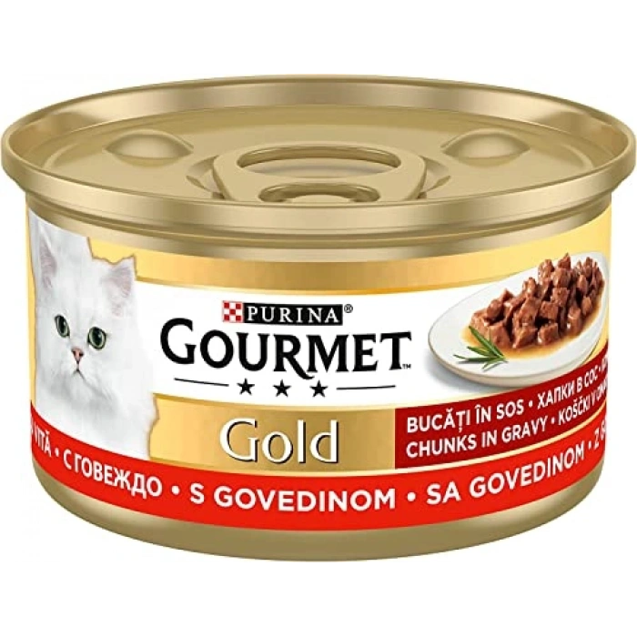 Parça Etli Sığır Yaş Kedi Maması 24 Adet 85 gramlık Kutuda