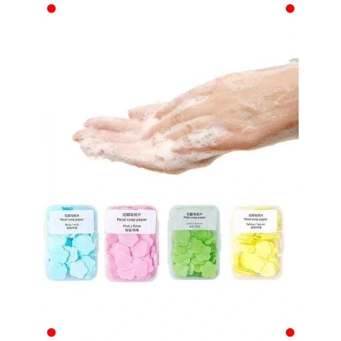 Parfümlü Cep Boyu Kağıt Sabun Seti (4 Kutu)