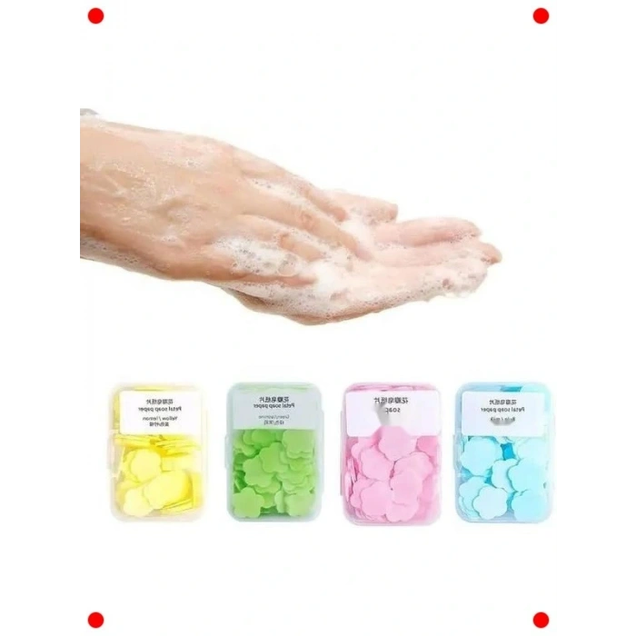 Parfümlü Cep Boyu Kağıt Sabun Seti (4 Kutu)