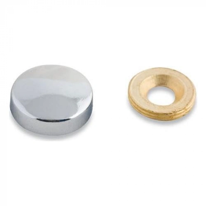 Parlak Krom Renk 20 mm Dektif Vida Kapağı, 10 Adet