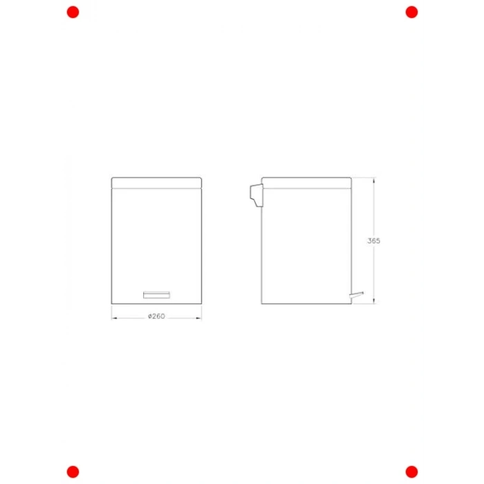 Parlak Paslanmaz Çelik Çöp Kovası, 12 Litre