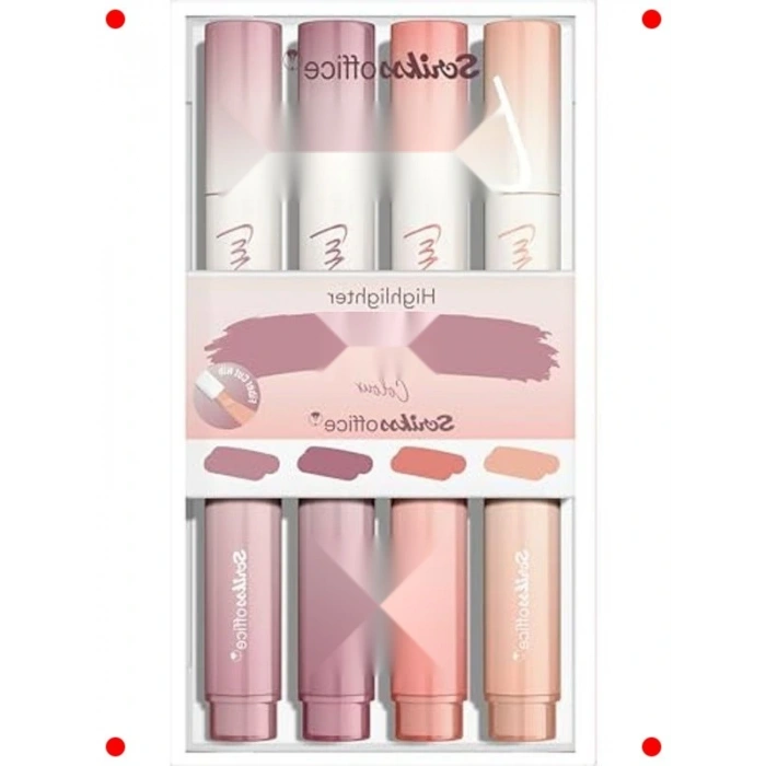 Parlak Renk Fosforlu Kalem Seti, 4lü