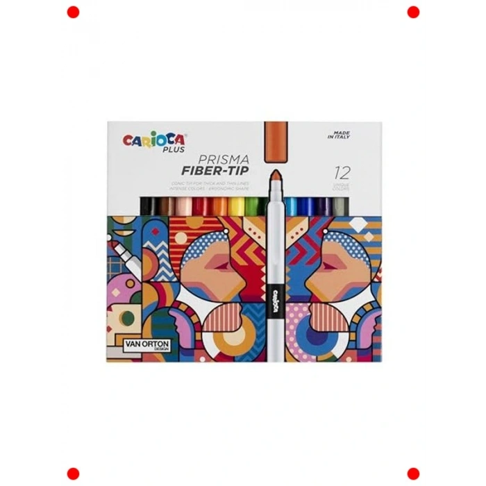 Parlak Renkli Keçeli  Kalemi Seti - 12 Adet