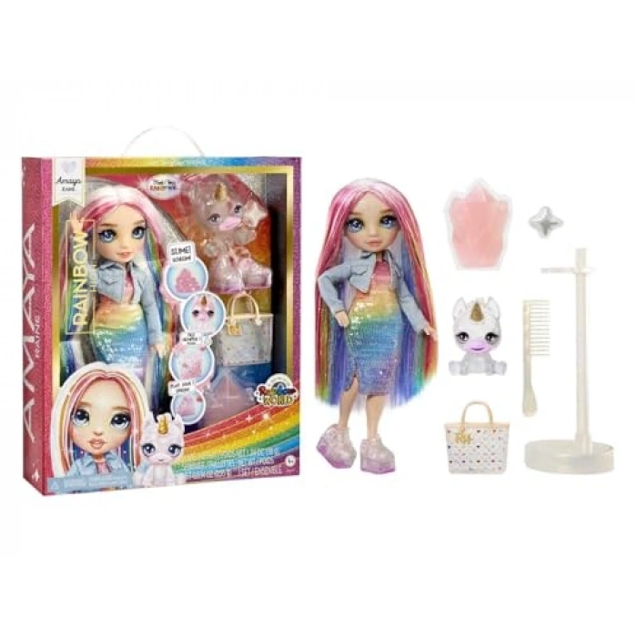 Parlak Slime ve Evcil Hayvan Serisi Bebeği - Rainbow High