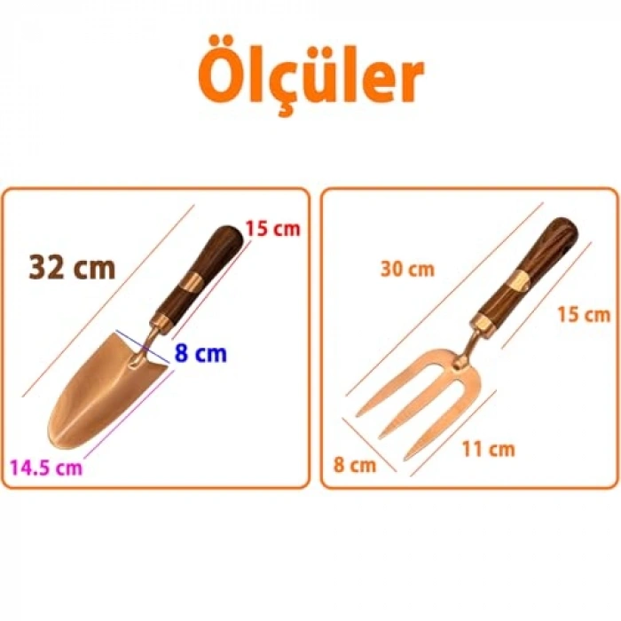 Paslanmaz 2li Bahçe Hobi Seti, Kürek, Dirgen ve Tırmık ile Etkili Kullanım