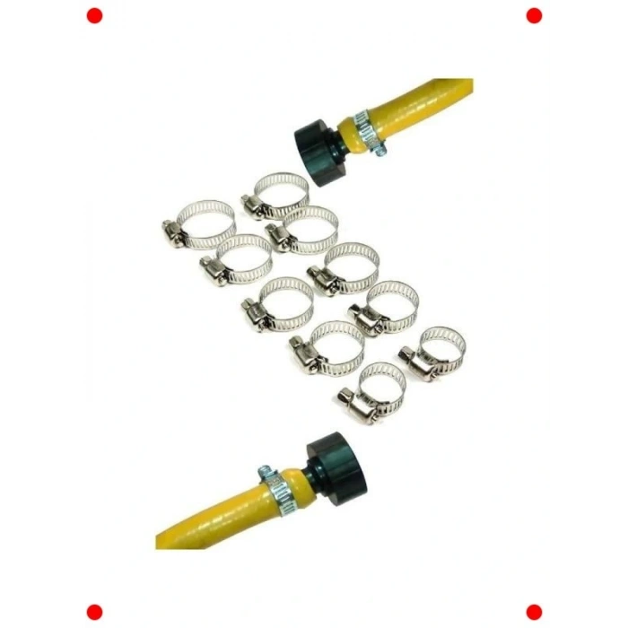 Paslanmaz Ayarlanabilir Hortum Kelepçe Seti (10 Adet)