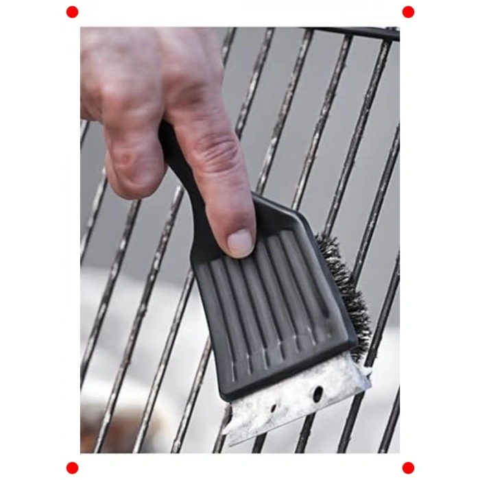 Paslanmaz Çelik 2si 1 Arada Barbekü Temizleme Fırçası