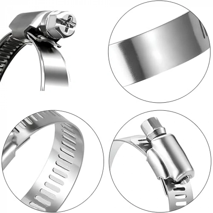 Paslanmaz Çelik 28x48 mm Hortum Kelepçesi - 5 Adet