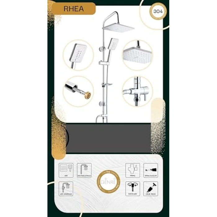 Paslanmaz Çelik Borulu Yağmur Duş Seti, Kaliteli