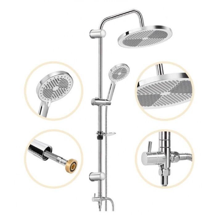 Paslanmaz Çelik Borulu Yağmur Duş Seti, Modern Tasarım