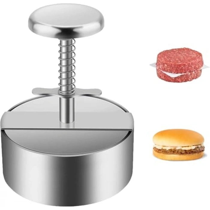 Paslanmaz Çelik Hamburger Presi - Et Köftesi Kalıbı ile Pratik