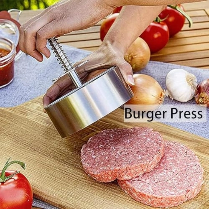 Paslanmaz Çelik Hamburger Presi - Et Köftesi Kalıbı ile Pratik