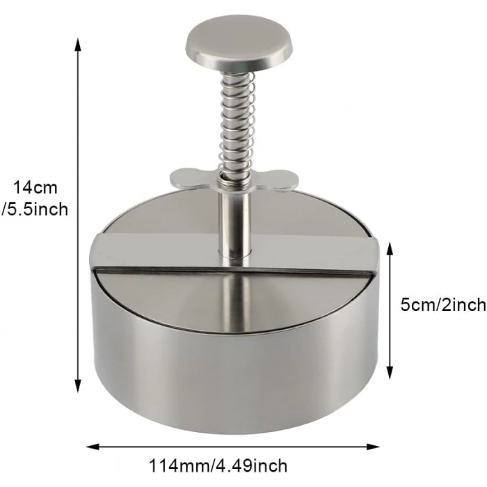 Paslanmaz Çelik Hamburger Presi - Et Köftesi Kalıbı ile Pratik