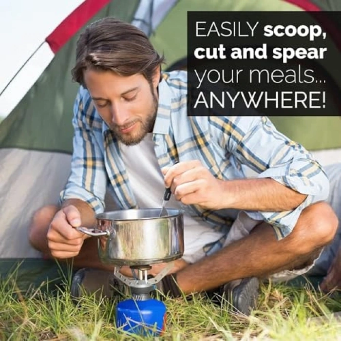 Paslanmaz Çelik Kamp Gereçleri Seti, 4ü 1 Arada Kullanım İçin