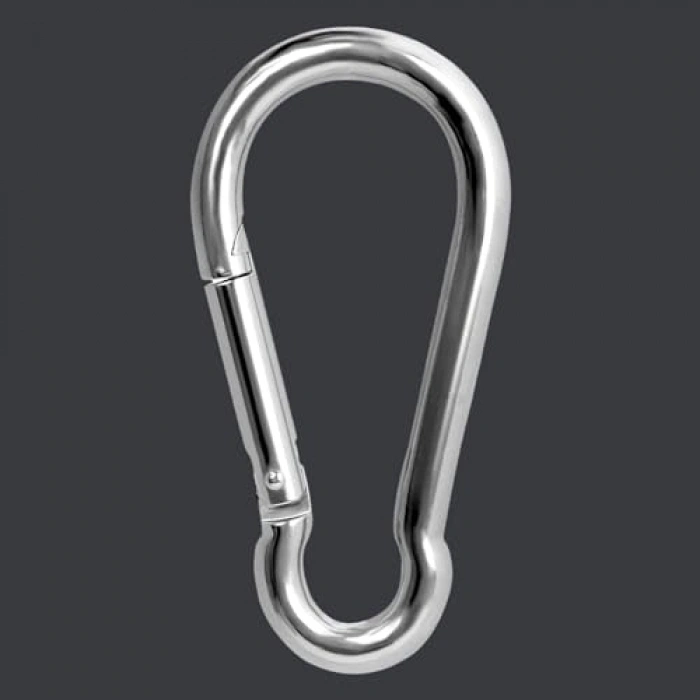 Paslanmaz çelik karabina, 12 mm boyutuyla kamp ve tırmanma için