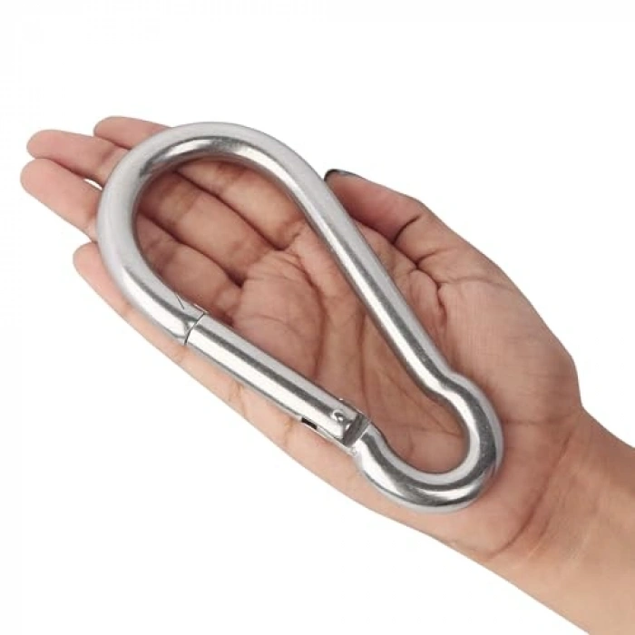 Paslanmaz çelik karabina, 12 mm boyutuyla kamp ve tırmanma için