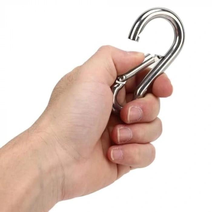 Paslanmaz Çelik Karabina Kanca, 10 mm Kalınlık, 5 Adet