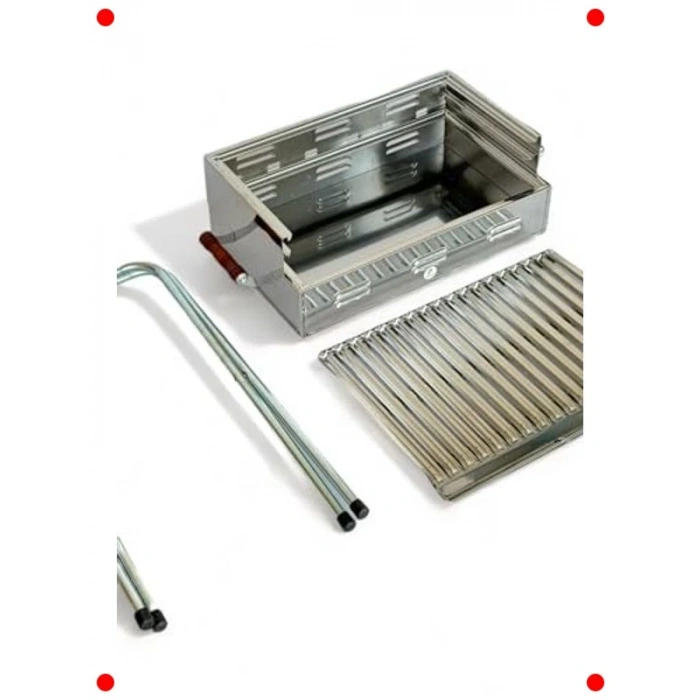 Paslanmaz Çelik Katlanır 3 Kademeli Çantalı Mangal