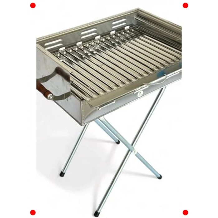 Paslanmaz Çelik Katlanır 3 Kademeli Çantalı Mangal