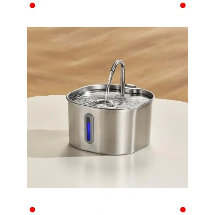 Paslanmaz Çelik Kedi Köpek Su Pınarı 2.2 L Sessiz