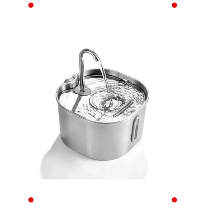 Paslanmaz Çelik Kedi Köpek Su Pınarı 2.2 L Sessiz