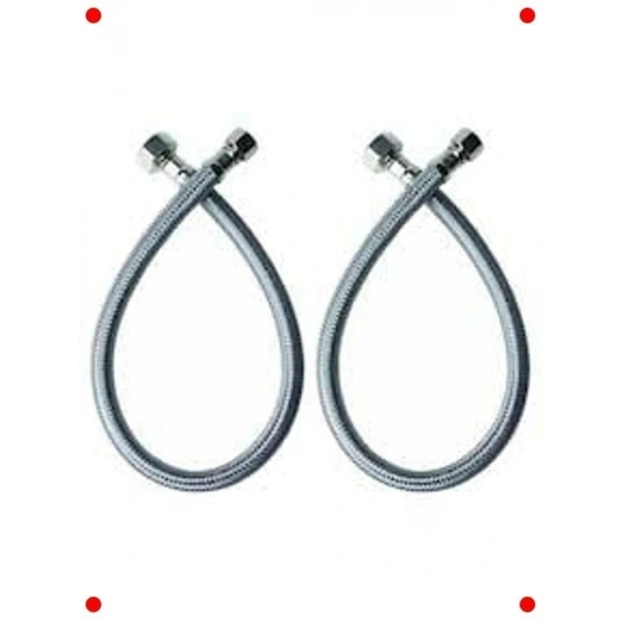 Paslanmaz Çelik Klozet Bağlantı Hortumu 20 cm (2 Adet)