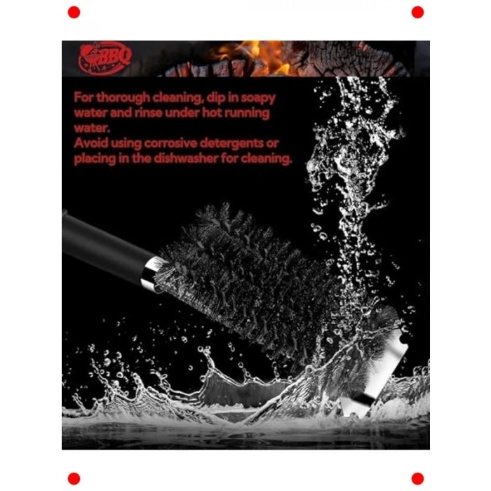 Paslanmaz Çelik Mangal Temizleme Fırçası & Kazıyıcı