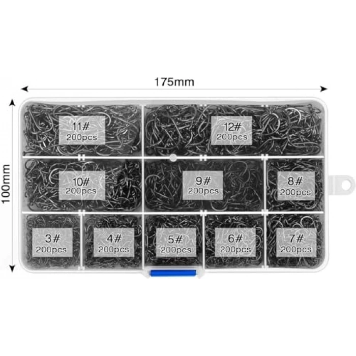 Paslanmaz Çelik Olta İğnesi Seti - 2000 Adet ve Çeşitli Numara Seçenekleri