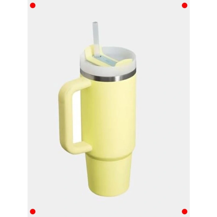 Paslanmaz Çelik Pipetli Termos Bardak 1.18L