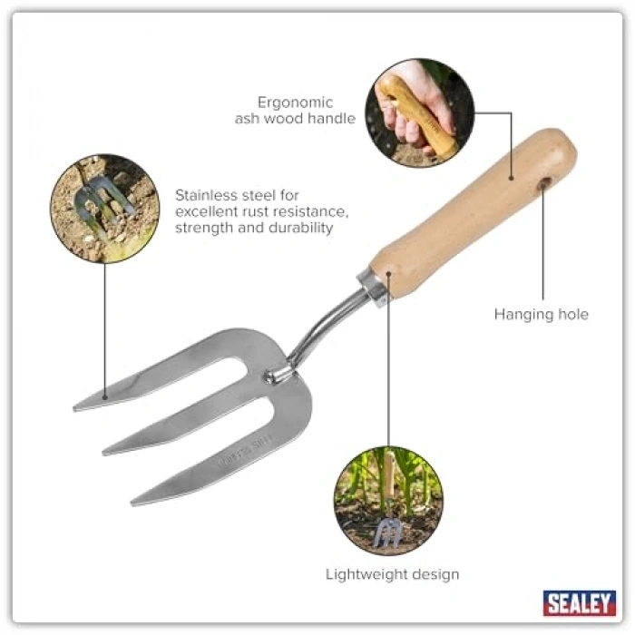 Paslanmaz Çelik T Saplı Bahçe El Çatalı