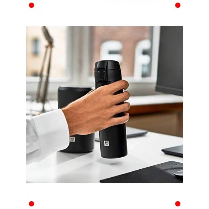 Paslanmaz Çelik Termos Matara 450 ml Beyaz-Gri