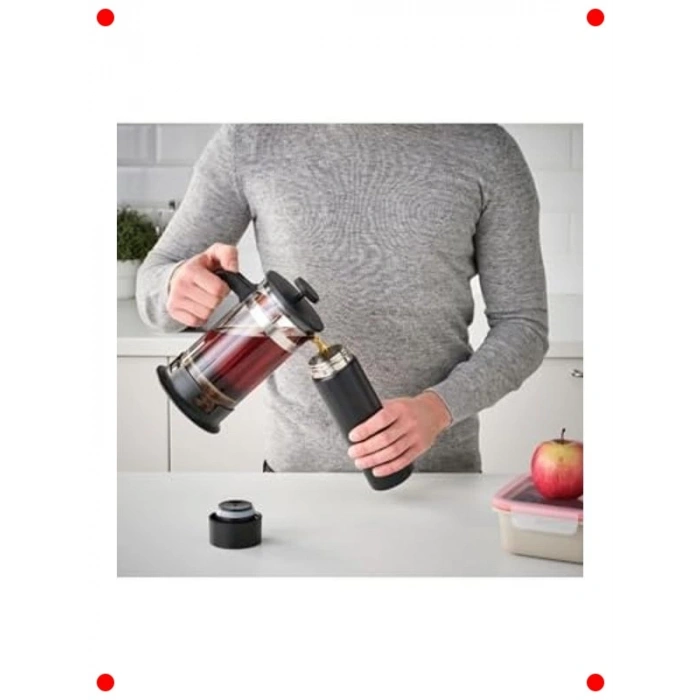 Paslanmaz Çelik Termos Şişe, 0,4 Litre - Siyah