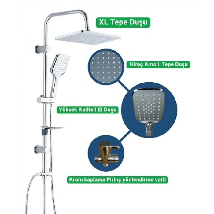 Paslanmaz duş seti, 5 yıl garantili
