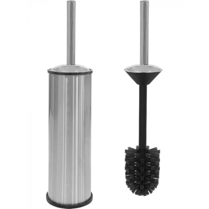 Paslanmaz Krom Banyo Seti, 2li Çöp Kovası ve Kolozet Fırçası, 3 Litre