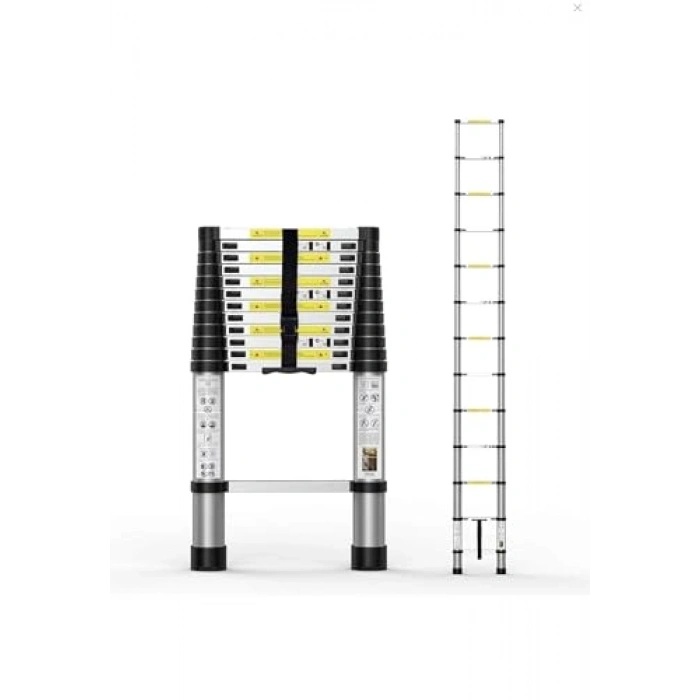 Paslanmaz Teleskopik Merdiven, 10 Basamak, 2,9 Mt