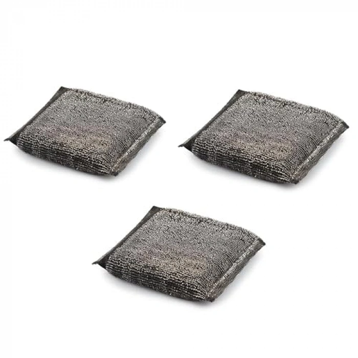 Paslanmaz Telli Bulaşık Süngeri, 3 Adet, Yüksek Performans