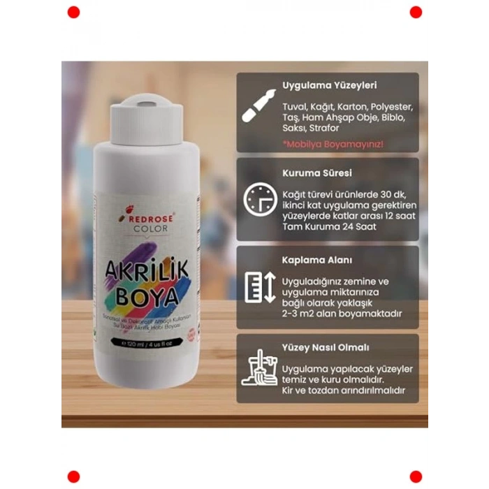 Pastel Akrilik Boya Seti - 12x120 ml