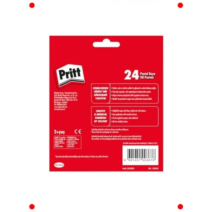 Pastel Boya Seti - 24 Renk Karton Kutu