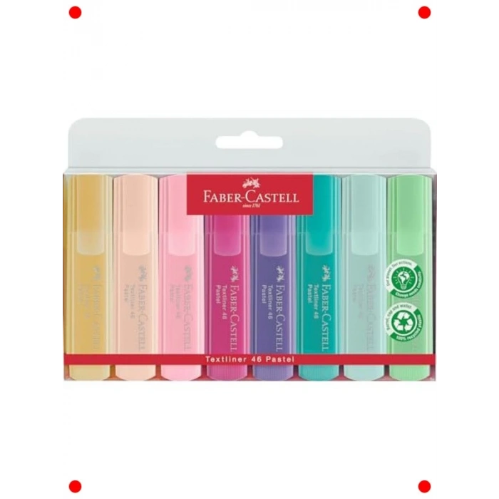 Pastel Renk Fosforlu Kalem Seti, 8li, Yeniden Doldurulabilir