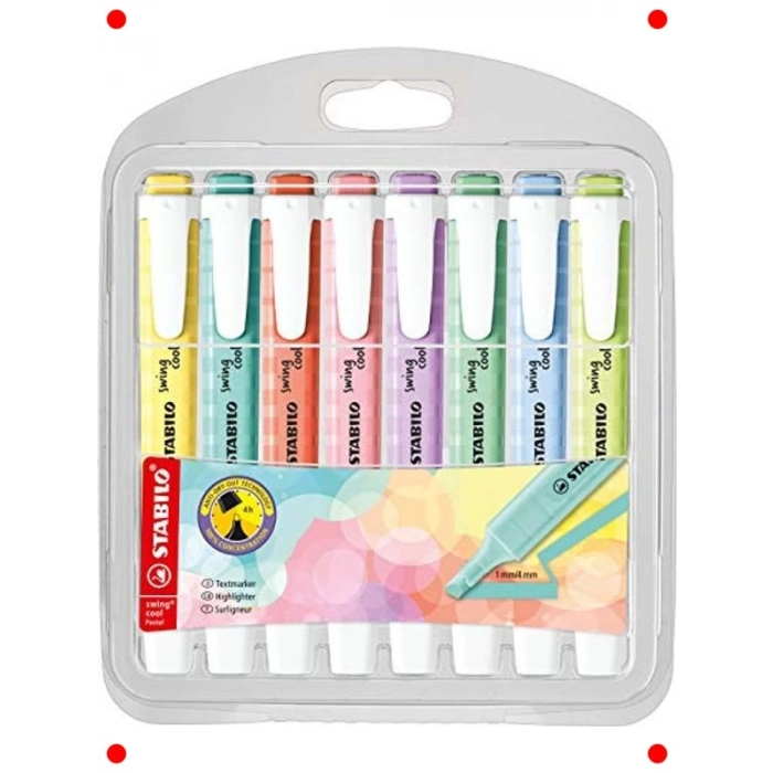 Pastel Renk Vurgulayıcı Kalem Seti - 8li